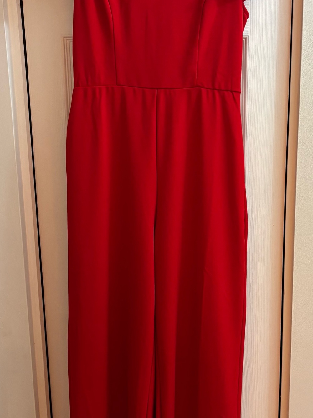 Francesca's Collections Red Sleeveless Wide-Leg Jumpsuit